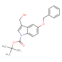 Chemical structure of tert-butyl 5-(benzyloxy)-3-(hydroxymethyl)-1H-indole-1-carboxylate - CSSB00010163197