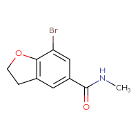 Chemical structure of 7-bromo-N-methyl-2,3-dihydro-1-benzofuran-5-carboxamide - CSSB06983635344