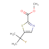 Chemical structure of methyl 5-(2-fluoropropan-2-yl)-1,3-thiazole-2-carboxylate - CSSB00134599866