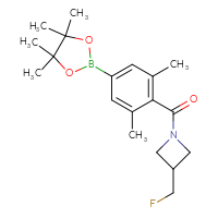 Chemical structure of 1-[2,6-dimethyl-4-(4,4,5,5-tetramethyl-1,3,2-dioxaborolan-2-yl)benzoyl]-3-(fluoromethyl)azetidine - CSSB21332847495