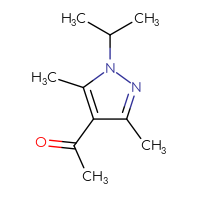 Chemical structure of 1-[3,5-dimethyl-1-(propan-2-yl)-1H-pyrazol-4-yl]ethan-1-one - CSSB00000747432