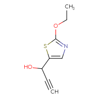 Chemical structure of 1-(2-ethoxy-1,3-thiazol-5-yl)prop-2-yn-1-ol - CSSB02495519284