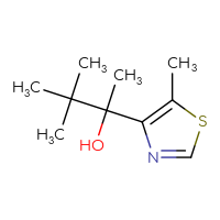 Chemical structure of 3,3-dimethyl-2-(5-methyl-1,3-thiazol-4-yl)butan-2-ol - CSSB06358825909