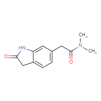 Chemical structure of N,N-dimethyl-2-(2-oxo-2,3-dihydro-1H-indol-6-yl)acetamide - CSSB01992730300