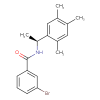 Chemical structure of 3-bromo-N-[(1S)-1-(2,4,5-trimethylphenyl)ethyl]benzamide - CSSB21432530758