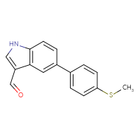 Chemical structure of 5-[4-(methylsulfanyl)phenyl]-1H-indole-3-carbaldehyde - CSSB06592318551
