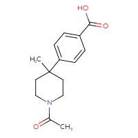 Chemical structure of 4-(1-acetyl-4-methylpiperidin-4-yl)benzoic acid - CSSB20269821591