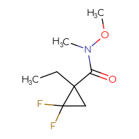 Chemical structure of 1-ethyl-2,2-difluoro-N-methoxy-N-methylcyclopropane-1-carboxamide - CSSB00120150509