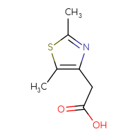 Chemical structure of 2-(2,5-dimethyl-1,3-thiazol-4-yl)acetic acid - CSSB00000040699