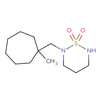 Chemical structure of 2-[(1-methylcycloheptyl)methyl]-1λ⁶,2,6-thiadiazinane-1,1-dione - CSMB06382951982