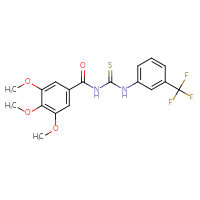 Chemical structure of 1-[3-(trifluoromethyl)phenyl]-3-(3,4,5-trimethoxybenzoyl)thiourea - CSSB00102580573