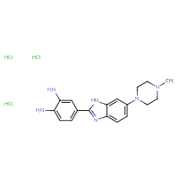 Chemical structure of 4-[6-(4-methylpiperazin-1-yl)-1H-1,3-benzodiazol-2-yl]benzene-1,2-diamine trihydrochloride - CSSB00121572911