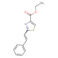 Chemical structure of ethyl 2-(2-phenylethenyl)-1,3-thiazole-4-carboxylate - CSSB00103788884