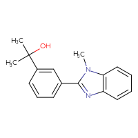 Chemical structure of 2-[3-(1-methyl-1H-1,3-benzodiazol-2-yl)phenyl]propan-2-ol - CSSB06715398448