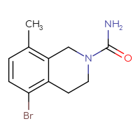 Chemical structure of 5-bromo-8-methyl-1,2,3,4-tetrahydroisoquinoline-2-carboxamide - CSSB21432554414