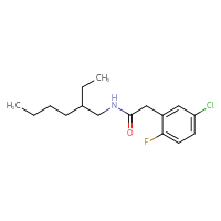Chemical structure of 2-(5-chloro-2-fluorophenyl)-N-(2-ethylhexyl)acetamide - CSSB14110676090