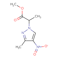 Chemical structure of methyl 2-(3-methyl-4-nitro-1H-pyrazol-1-yl)propanoate - CSSB00010141731