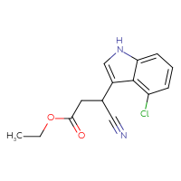 Chemical structure of ethyl 3-(4-chloro-1H-indol-3-yl)-3-cyanopropanoate - CSSB06446549872