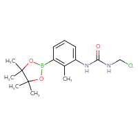 Chemical structure of 3-(chloromethyl)-1-[2-methyl-3-(4,4,5,5-tetramethyl-1,3,2-dioxaborolan-2-yl)phenyl]urea - CSSB21245995237