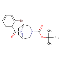 Chemical structure of tert-butyl (1R,5S)-8-(2-bromobenzoyl)-3,8-diazabicyclo[3.2.1]octane-3-carboxylate - CSSB02156854431