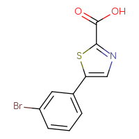 Chemical structure of 5-(3-bromophenyl)-1,3-thiazole-2-carboxylic acid - CSSB00010244834