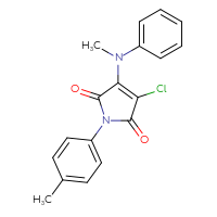 Chemical structure of 3-chloro-4-[methyl(phenyl)amino]-1-(4-methylphenyl)-2,5-dihydro-1H-pyrrole-2,5-dione - CSSB00121729496