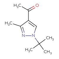Chemical structure of 1-(1-tert-butyl-3-methyl-1H-pyrazol-4-yl)ethan-1-one - CSSB00000054272