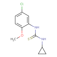 Chemical structure of 1-(5-chloro-2-methoxyphenyl)-3-cyclopropylthiourea - CSSB00000255541