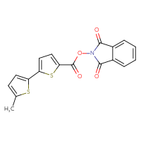 Chemical structure of 1,3-dioxo-2,3-dihydro-1H-isoindol-2-yl 5'-methyl-[2,2'-bithiophene]-5-carboxylate - CSSB06262880416