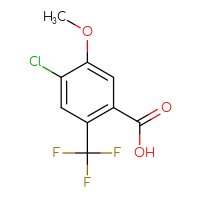 Chemical structure of 4-chloro-5-methoxy-2-(trifluoromethyl)benzoic acid - CSSB00135264762