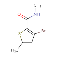 Chemical structure of 3-bromo-N,5-dimethylthiophene-2-carboxamide - CSSB00114090941