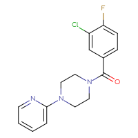 Chemical structure of 1-(3-chloro-4-fluorobenzoyl)-4-(pyridin-2-yl)piperazine - CSSB00104844749