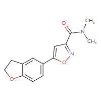 Chemical structure of 5-(2,3-dihydro-1-benzofuran-5-yl)-N,N-dimethyl-1,2-oxazole-3-carboxamide - CSSB01432920938