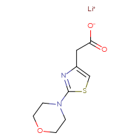 Chemical structure of lithium(1+) 2-[2-(morpholin-4-yl)-1,3-thiazol-4-yl]acetate - CSSB00000727464