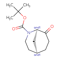 Chemical structure of rac-tert-butyl (1R,5S)-8-oxo-2-azabicyclo[3.3.1]nonane-2-carboxylate - CSSB20620689391