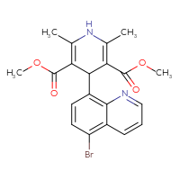 Chemical structure of 3,5-dimethyl 4-(5-bromoquinolin-8-yl)-2,6-dimethyl-1,4-dihydropyridine-3,5-dicarboxylate - CSSB20539825611