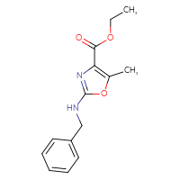 Chemical structure of ethyl 2-(benzylamino)-5-methyl-1,3-oxazole-4-carboxylate - CSSB00053017140