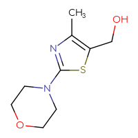Chemical structure of [4-methyl-2-(morpholin-4-yl)-1,3-thiazol-5-yl]methanol - CSSB00011191545