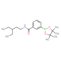Chemical structure of N-(3-ethylpentyl)-3-(4,4,5,5-tetramethyl-1,3,2-dioxaborolan-2-yl)benzamide - CSSB02229500462