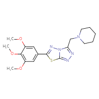 Chemical structure of 1-{[6-(3,4,5-trimethoxyphenyl)-[1,2,4]triazolo[3,4-b][1,3,4]thiadiazol-3-yl]methyl}piperidine - CSSB00121609239