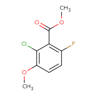Chemical structure of methyl 2-chloro-6-fluoro-3-methoxybenzoate - CSSB00010230115
