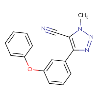 Chemical structure of 1-methyl-4-(3-phenoxyphenyl)-1H-1,2,3-triazole-5-carbonitrile - CSSB00025729347