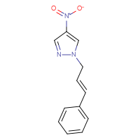 Chemical structure of 4-nitro-1-[(2E)-3-phenylprop-2-en-1-yl]-1H-pyrazole - CSSB05809141364