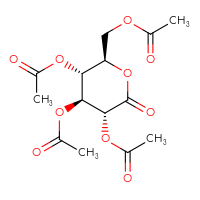 Chemical structure of [(2R,3R,4S,5R)-3,4,5-tris(acetyloxy)-6-oxooxan-2-yl]methyl acetate - CSSB02235355759