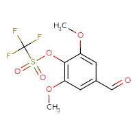 Chemical structure of 4-formyl-2,6-dimethoxyphenyl trifluoromethanesulfonate - CSSB00037302790