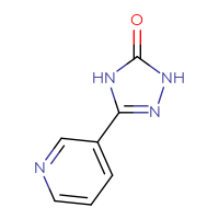 Chemical structure of 3-(pyridin-3-yl)-4,5-dihydro-1H-1,2,4-triazol-5-one - CSSB00012044880
