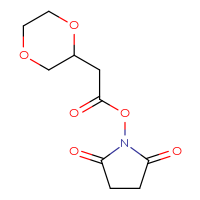 Chemical structure of 2,5-dioxopyrrolidin-1-yl 2-(1,4-dioxan-2-yl)acetate - CSSB20270535082