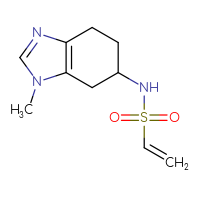 Chemical structure of N-(1-methyl-4,5,6,7-tetrahydro-1H-1,3-benzodiazol-6-yl)ethene-1-sulfonamide - CSSB03559172348