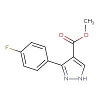 Chemical structure of methyl 3-(4-fluorophenyl)-1H-pyrazole-4-carboxylate - CSSB00010164344