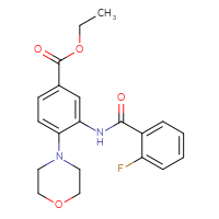 Chemical structure of ethyl 3-(2-fluorobenzamido)-4-(morpholin-4-yl)benzoate - CSSB00121617590